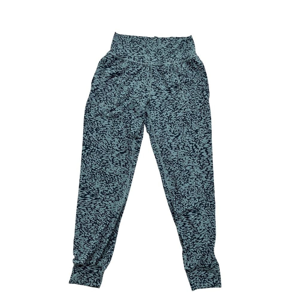 Athleta Salutation Jogger‎ Pants Blue Black Abstract Print Womens Size Medium T